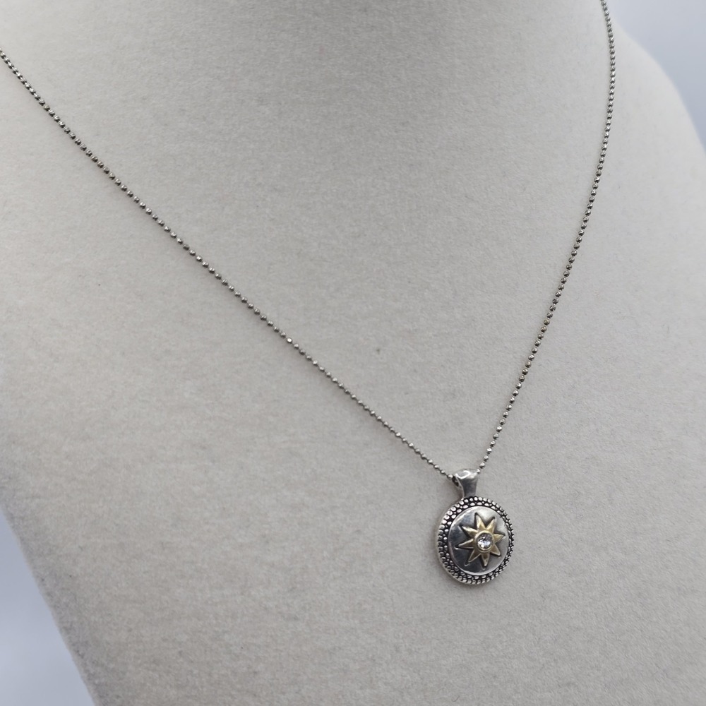 Brighton Petite Cherished Sunshine Necklace Two Tone Sun Pendant - Picture 3 of 12